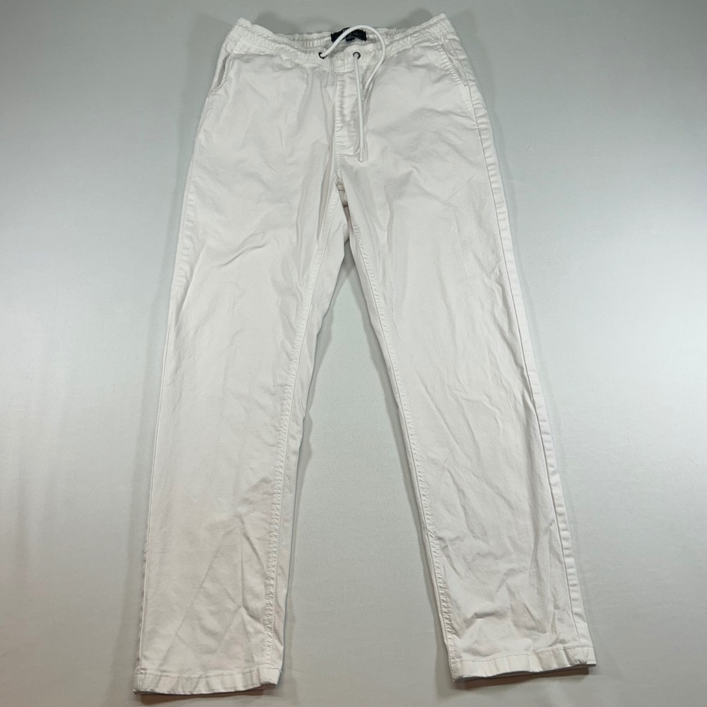 MBX Premium Denim Goods White Drawstring Jogger Pants Mens Medium Elastic Waist